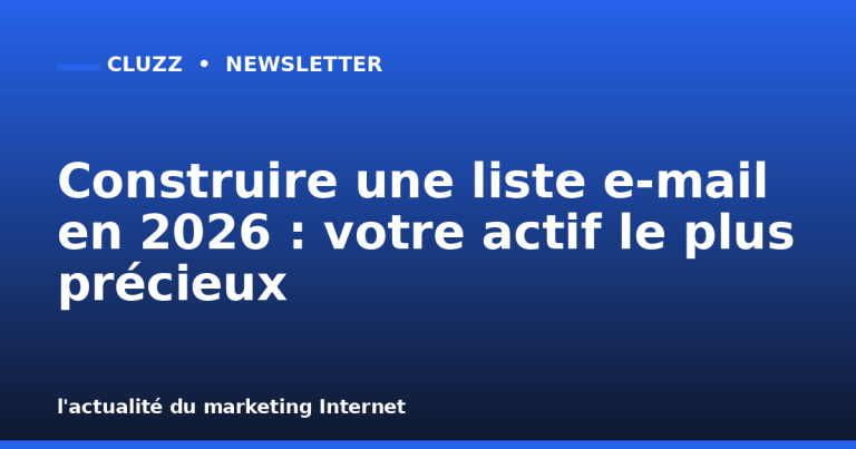 Construire une liste e-mail en 2026 : votre actif le plus précieux