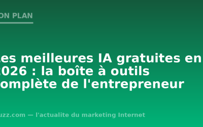 Les meilleures IA gratuites en 2026 : la boîte à outils complète de l&rsquo;entrepreneur
