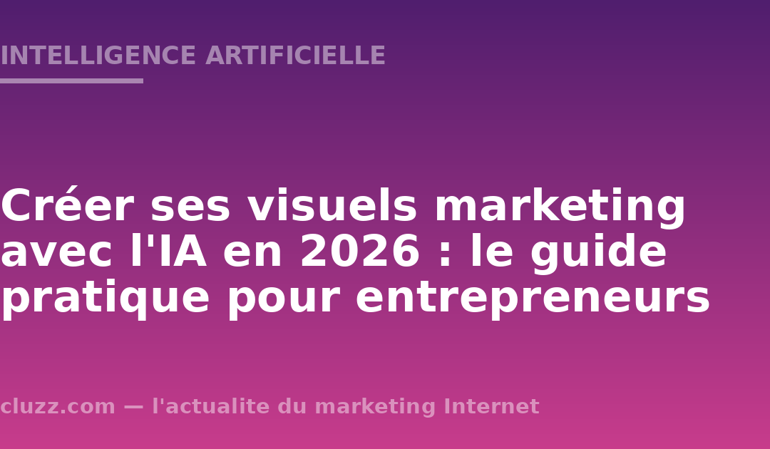 Créer ses visuels marketing avec l'IA en 2026 : le guide pratique pour entrepreneurs