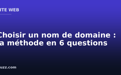 Choisir un nom de domaine : la méthode en 6 questions