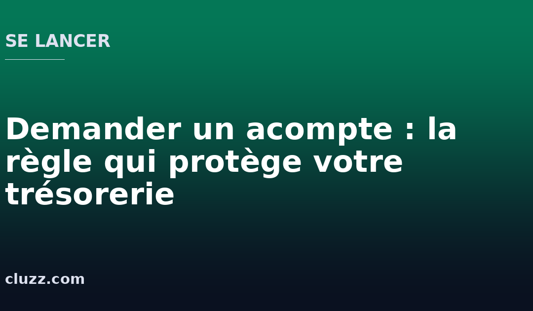 Demander un acompte : la règle qui protège votre trésorerie