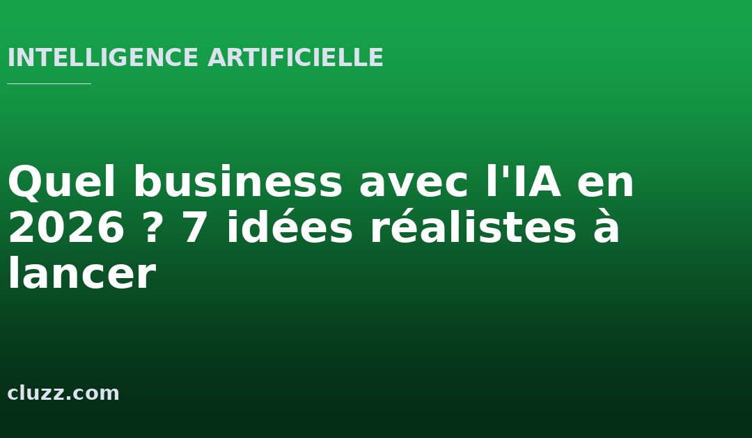 Quel business avec l&rsquo;IA en 2026 ? 7 idées réalistes à lancer